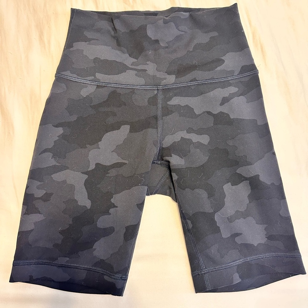 lululemon athletica Gray Camo Bike Shorts